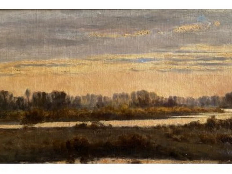 1850-Francesca Rognoni-Gratognini - Paesaggio fluviale